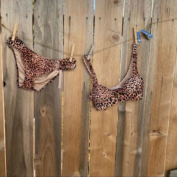 Victoria’s Secret leopard bikini top and bottom NWT size XS - Picture 2 of 15